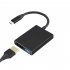 Adapter Usb Type C To Hdmi compatible 4k Digital Av 3 in 1 Multi port Hub Black