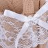 Adeeing Vintage Rustic Wedding Ceremony Ribbon Bowknot Burlap Jute Lace Flower Girl Basket Khaki