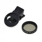 Adjustable 37mm Neutral Density Clip-on ND2 - ND400 Phone Camera Filter Lens for Android ios Mobile black