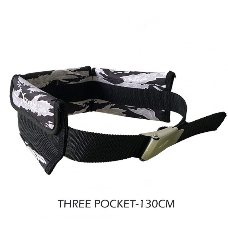 Adjustable 4/3 Pocket Diving Weight Belt With Stainless Steel Buckle Water Sport Equipment  Gray camouflage_3 pockets