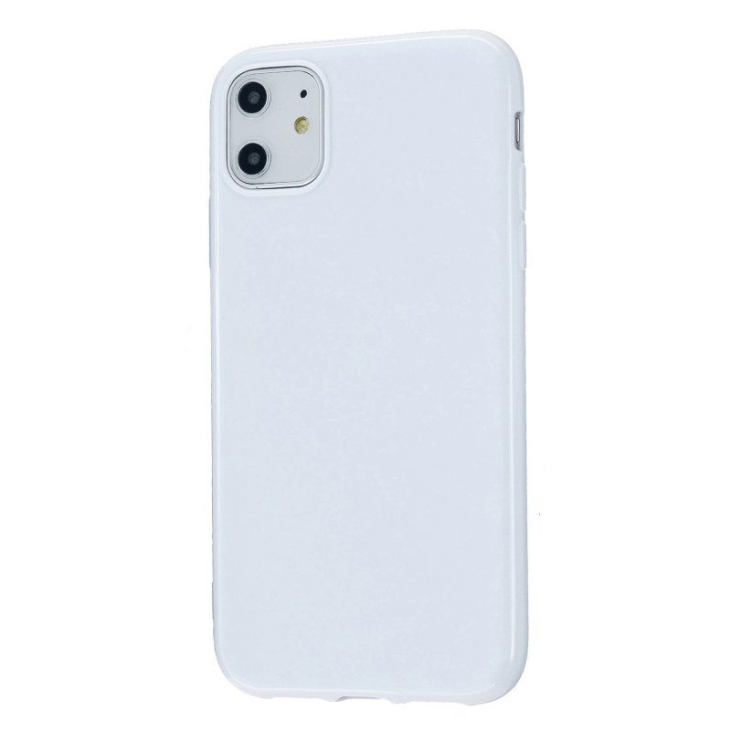 For iPhone 11/11 Pro/11 Pro Max Smartphone Cover Slim Fit Glossy TPU Phone Case Full Body Protection Shell Milk white
