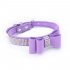 Adjustable Bling Crystal Pet Collars with Bowknot for Dogs Cats Wear Red with black butterfly XS 30 1 5