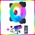 Adjustable Computer Cooling Fan Quiet 120mm RGB Fan PC Case Fan Cooler RGB Cooler Fans for Computer Cooler with Controller 1 fan   1 standard controller