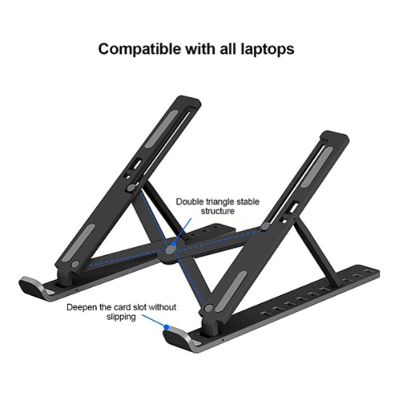 Adjustable  Foldable  Laptop  Stand Non-slip Desktop Notebook Holder For Air Pro Tablet Computer Cooling Bracket Black