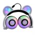Adjustable Folding Cartoon Fancy Bear Shape Stereo Glow Music Bass Charging Ears Headset white