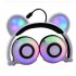 Adjustable Folding Cartoon Fancy Bear Shape Stereo Glow Music Bass Charging Ears Headset white
