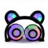 Adjustable Folding Cartoon Fancy Bear Shape Stereo Glow Music Bass Charging Ears Headset Brown