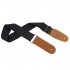 Adjustable Guitar Belt Woven Cotton Guitar Strap with Leather Ends for Electric Acoustic Folk Guitar  dark coffee