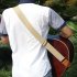 Adjustable Guitar Belt Woven Cotton Guitar Strap with Leather Ends for Electric Acoustic Folk Guitar  cream color