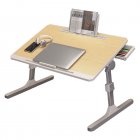 Adjustable Laptop Desk for Bed with Bookshelves Drawers Adjustable Heights
