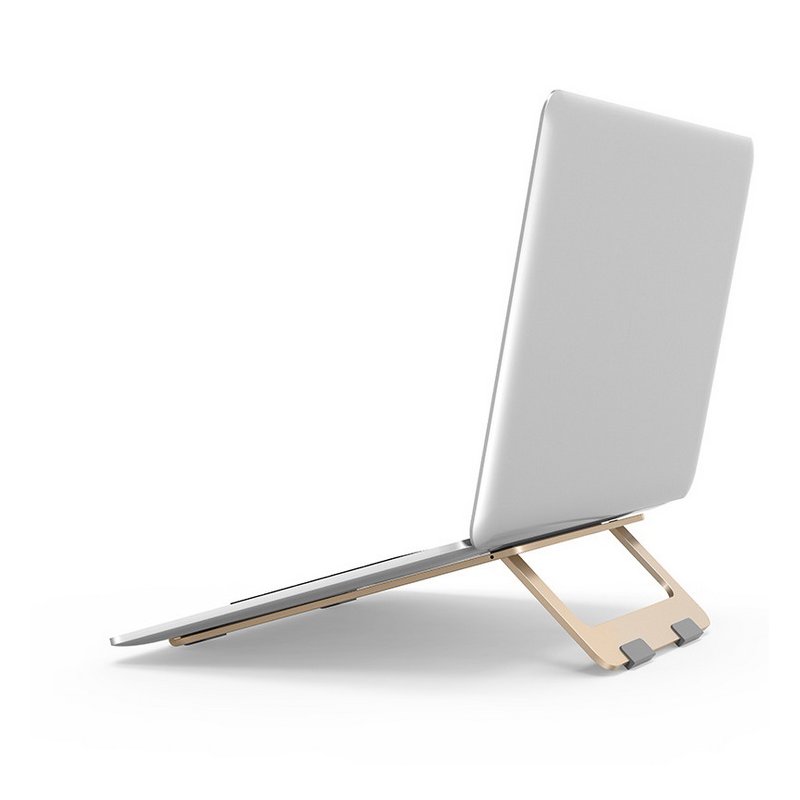 Adjustable Laptop Stand Foldable Lightweight Ventilated Laptop Riser Holder for Desk with Anti-Slip Design Portable Bracket Gold