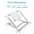 Adjustable Laptop Stand for Desk Portable 6 Steps Height Angle Foldable Computer Stand Cooling Pad Laptop Bracket Silver