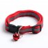 Adjustable Pet Nylon Collar Reflective Stripe with Bell for Dog Cats Red 1 0