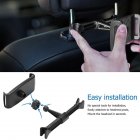 Adjustable Phone Tablet Stand Car Rear Seat Holder Vehicle Headrest Bracket Universal Mount Compatible for Apple iPhone iPad black