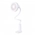 Adjustable Shower Head Shape USB Charging Desk Fan with Clip LED Table Lamp  white