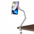 Adjustable Tablet Mobile Phone Stand Aluminum Alloy Desktop Mount Support Bedside Cantilever Bracket Grey