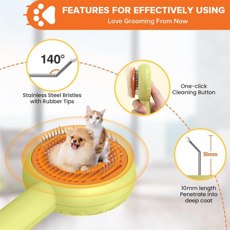 Pet Cat Donut Hair Removal Comb Anti-pain Cleaning Brush Hair Tools Pet Supplies for Shedding Grooming 