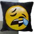Adorable Lovely Sequins Emoji Cartoon Plush Pillow Case Home Sofa Pillowcase Car Back Cushion Covers 40   40cm