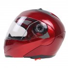 105 Full Face Helmet Electromobile Motorcycle Transparent Lens Protective Helmet Red <span style='color:#F7840C'>M</span>