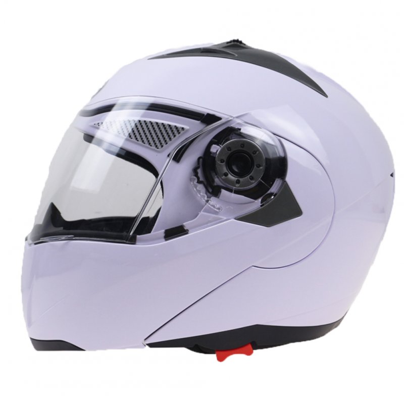 105 Full Face Helmet Electromobile Motorcycle Transparent Lens Protective Helmet White XXL