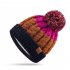Adult Kid Children Cap Neckerchief Thickened Warm Winter Fleece Lined Knitted Hat Cuffed Beanie Skull Cap Circle Loop Scarf For Skiing Rose hat S