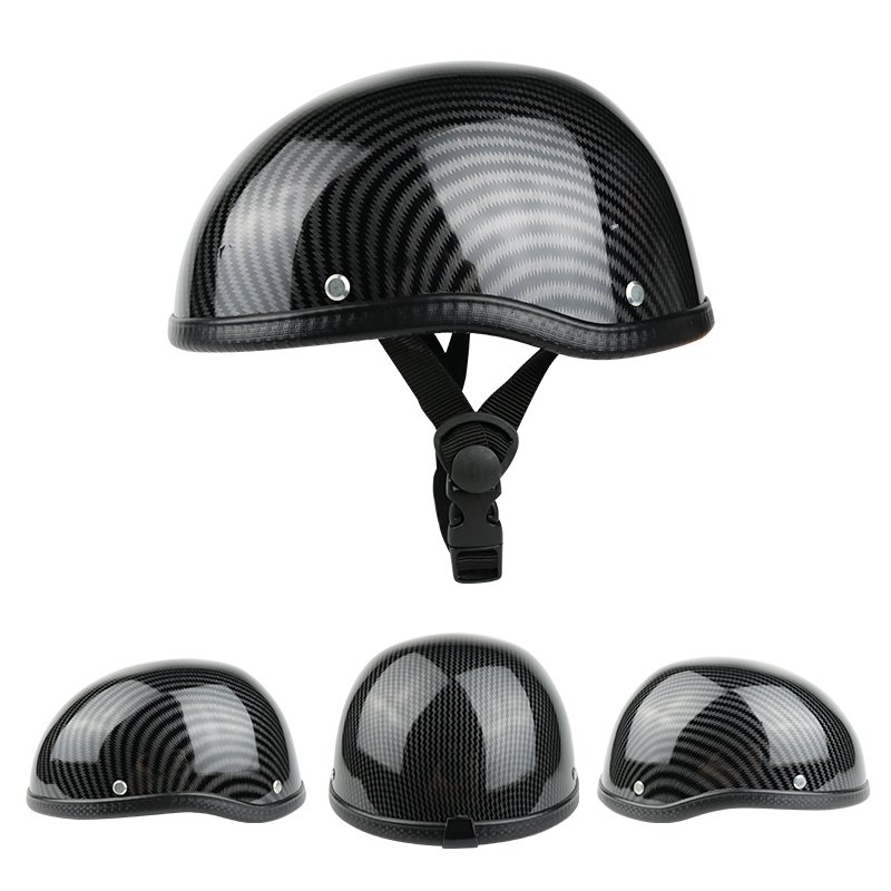 Adult Motorcycle Half Face Vintage Helmet Hat Cap Motorcross Moto Racing Helmets Carbon fiber pattern