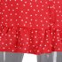 Adult Women Irregular Falbala Stars Deep V neck Long Sleeve Chiffon Dress Flared Skirt red XL