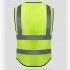 Adults High Visibility 5 Pockets Safety Reflective Zipper Vest Warning Waistcoat