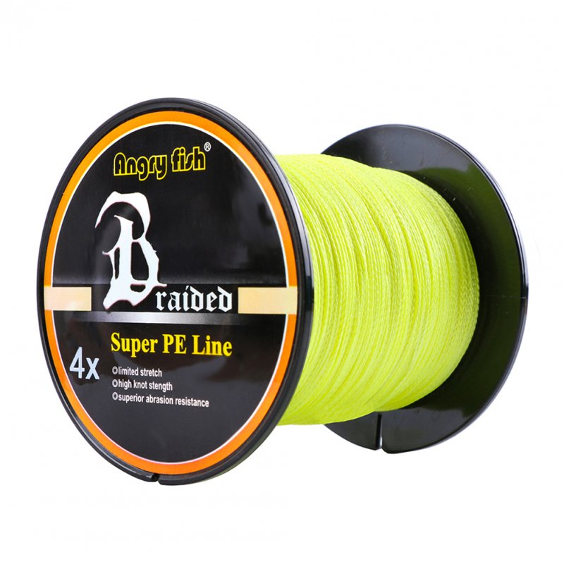 Advanced 500m/547yds 4braid Solid Color Strong Braided Fish Line - Yellow 0.12mm-15lb