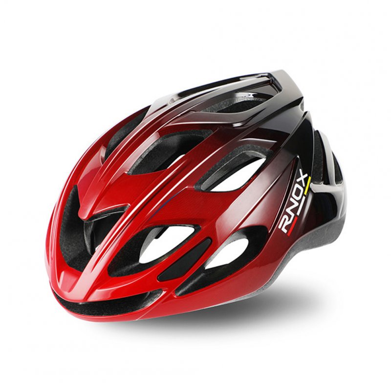 Aerodynamics Helmet Ultralight Unisex Integrated Bicycle Helmet Road Racing Cycling Safety Bike Helmet Riding Equipment Black red gradient_One size
