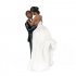 African American  Romance Wedding Anniversary Cake Toppers Couple Happy Bride and Groom