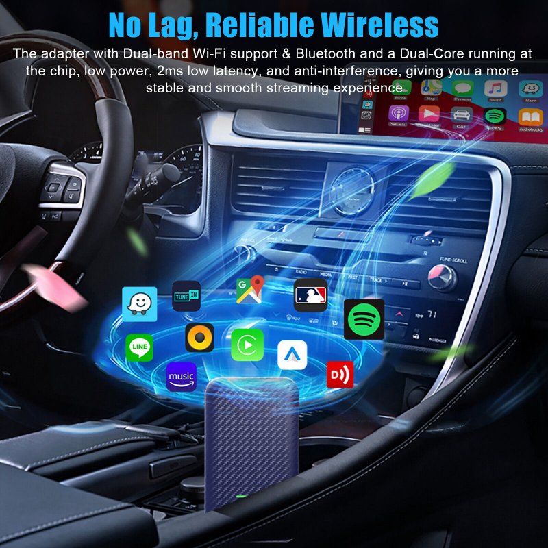 Carlinkit 4.0 Car Adapter Compatible for Carplay to Wireless Compatible for Carplay Android Auto Box