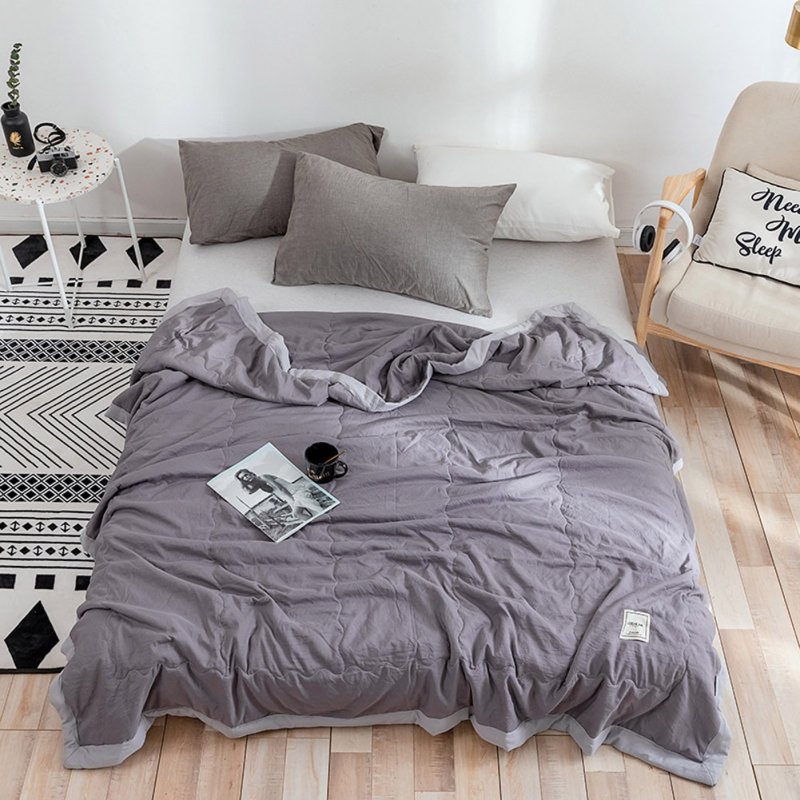 Air Condition Quilt Breathable Simple Summer Quilt for Home Beds Sleeping gray_150*200cm