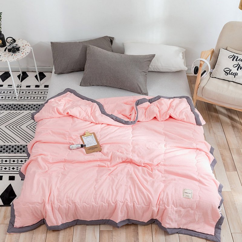 Air Condition Quilt Breathable Simple Summer Quilt for Home Beds Sleeping pink_150*200cm