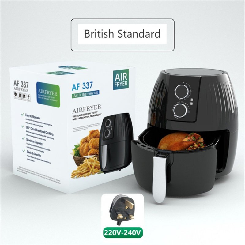 Air  Fryer 5.5l Large-capacity Electric Cooker For Kitchen Grill Toaster Roast Reheat Bake NeutralUK Plug Machinery