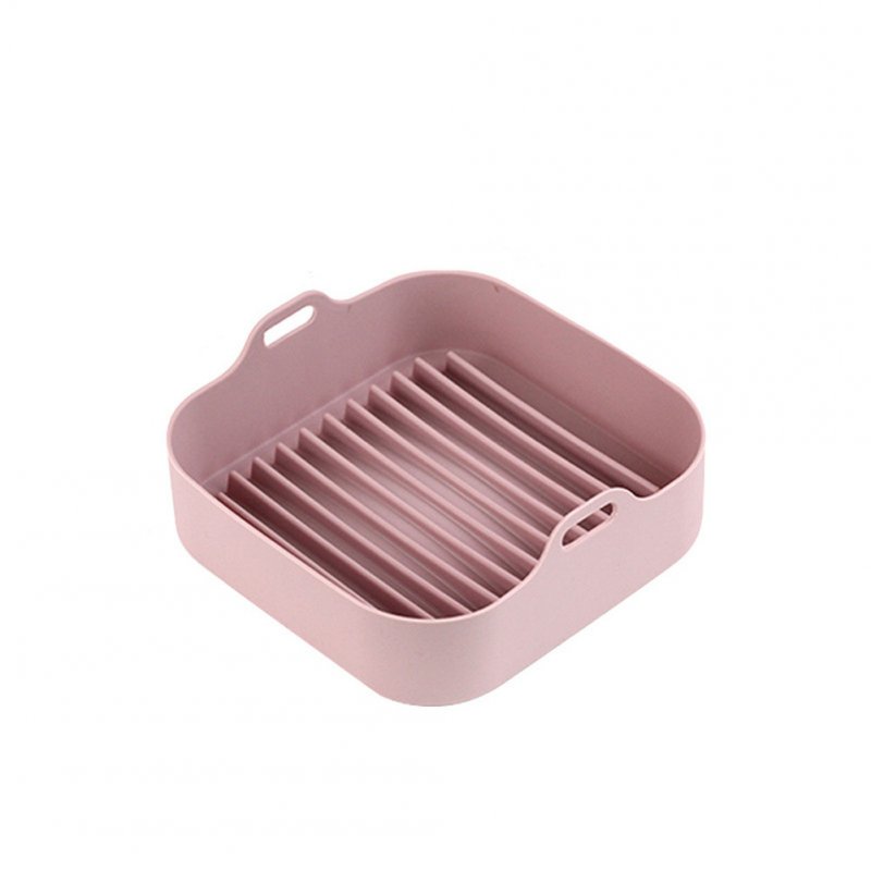 Air Fryer Grill  Plate Food-grade Silica Gel Tray For Baking Cooking Kitchen Accessories Pink_Square large