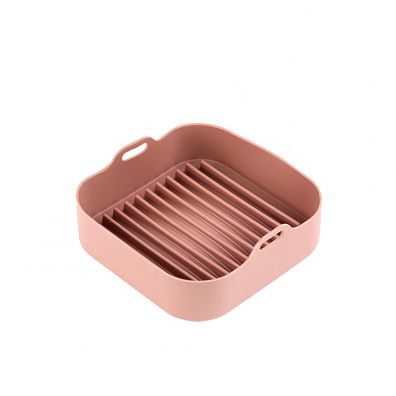Air Fryer Grill  Plate Food-grade Silica Gel Tray For Baking Cooking Kitchen Accessories Brown_Square large