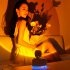 Air Humidifier Sunset Atmosphere Lamp USB Rechargeable LED Projector Lamps Multi Functional Air Purifier Desk Bedside Night Lights For Sleeping Relaxing Mood Di