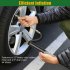 Air Tire Inflator With Pressure Gauge 120 PSI 6 Inch Dual Head Chuck 12 Inch Heavy Duty Rubber Hose 1 4 Inch NPT Internal Threaded Inlet black