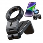 Airplane Phone Holder Travel Essentials With Magnetic Rings, Portable Foldable Universal 360 Degree Rotation Adjustable Multi-Angle Phone Mount Travel Accessories black