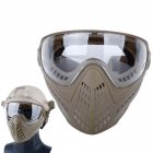 Airsoft Paintball Masks With Glasses Hunt Full Face Mask Outdoor Sports Nylon Strikeball Masks Mud color
