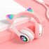 Aks 28 Rgb Cat Ear Bluetooth Headphones Stereo Music Helmet Wireless Microphone Control Phone Earphone black