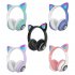 Aks 28 Rgb Cat Ear Bluetooth Headphones Stereo Music Helmet Wireless Microphone Control Phone Earphone black