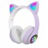 Aks 28 Rgb Cat Ear Bluetooth Headphones Stereo Music Helmet Wireless Microphone Control Phone Earphone black