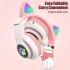 Aks 28 Rgb Cat Ear Bluetooth Headphones Stereo Music Helmet Wireless Microphone Control Phone Earphone black