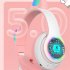 Aks 28 Rgb Cat Ear Bluetooth Headphones Stereo Music Helmet Wireless Microphone Control Phone Earphone black