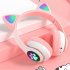 Aks 28 Rgb Cat Ear Bluetooth Headphones Stereo Music Helmet Wireless Microphone Control Phone Earphone black
