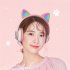 Aks 28 Rgb Cat Ear Bluetooth Headphones Stereo Music Helmet Wireless Microphone Control Phone Earphone black