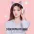 Aks 28 Rgb Cat Ear Bluetooth Headphones Stereo Music Helmet Wireless Microphone Control Phone Earphone black