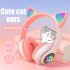 Aks 28 Rgb Cat Ear Bluetooth Headphones Stereo Music Helmet Wireless Microphone Control Phone Earphone black
